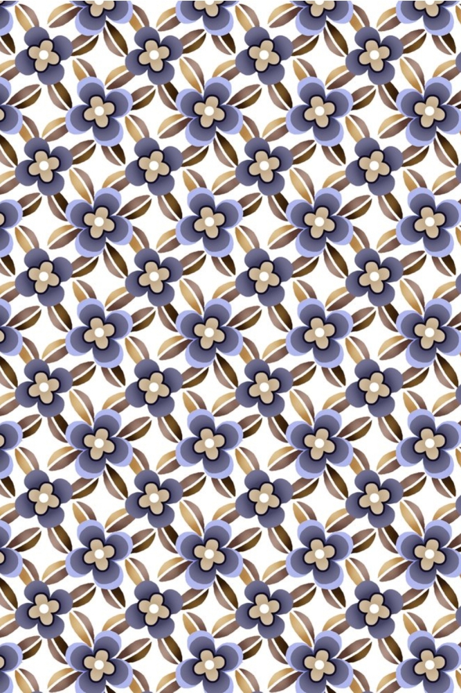 CASUAL KENT 1 2 81132 3 184 DENIM BLUE FLOWERS